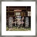 Square Format Old Tractor In The Barn Vermont Framed Print