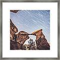 Star Trails Over Metate Arch Framed Print