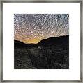 Star Trails Over River Gorge Framed Print