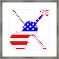 Stars And Stripes Fiddle Silhouette Framed Print