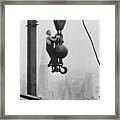 Steel Worker On Structure Rising On Site Framed Print