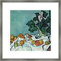Still Life With Apples And A Pot Framed Print