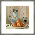Still Life With Apples And Pitcher Framed Print