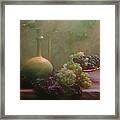 Still Life With Grapes And Melon Framed Print