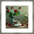 Still Life With Red Roses Framed Print