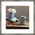 Still Life With Striped Cups Framed Print