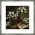 Still Life With Violin And Flowers Framed Print