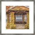 Stone Gazebo Atop Chilhowee Mountain, Painterly Framed Print