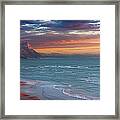 Strand Beach At Sunset Framed Print