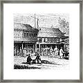 Street And Shops In Pekin, 1847.artist Framed Print