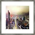 Street In Wan Chai From Above Framed Print