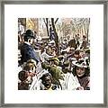 Street Shouting And Newspaper Merchant In Union Square, New York, The Venue Of Protest Public Meetings, Where Free Speech And Harangue Of The Crowds Were Allowed In 1890 Colour Engraving 19th Century Framed Print