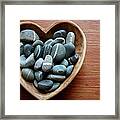 Striped Lucky Rocks For Valentines Day Framed Print