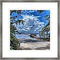Strolling By The Dock Framed Print