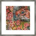 Study Of Nude Female Figures And Flowers Framed Print