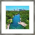 Stunning Aerial View Of Barton Springs Pool Overlooking The Down Framed Print