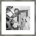 Sugar Ray Robinson Talking From Ring Framed Print