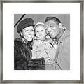 Sugar Ray Robinson With Wife And Son Framed Print