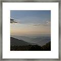 Sun Setting On Blue Ridge Mountain Overlook Framed Print
