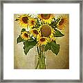 Sunflowers In Vase Framed Print