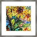 Sunflowers Summer Flowers Mixed Media Framed Print