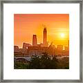 Sunrise At Shanghai Skyline, China Framed Print