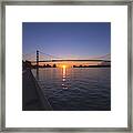 Sunrise At The Ambassador Bridge Framed Print
