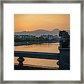Sunrise In Longquan Seen From Gargoyle Bridge Framed Print