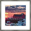 Sunrise On Rockport Harbor Framed Print