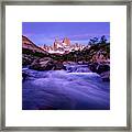 Sunrist At Fitz Roy In Argentinean Patagonia Framed Print