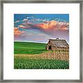 Sunset At The Old Barn Framed Print