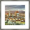 Sunset In Florence Triptych 3 - Duomo Framed Print