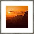 Sunset In Meteora Framed Print