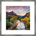 Sunset In Zion Framed Print