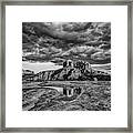 Sunset Light On Cathedral Rock, B And W Framed Print
