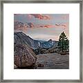 Sunset On Half Dome From Olmsted Pt Framed Print