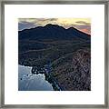 Sunset On Saguaro Lake Framed Print