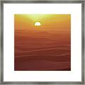 Sunset Over Dunes Framed Print