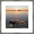 Sunset Over Platte River Framed Print