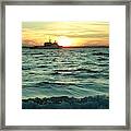 Sunset Ship Framed Print