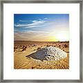 Sunset White Desert Framed Print