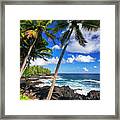 Surf And Palms Along The Puna Coast Framed Print