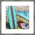 Surfing And Sailing Framed Print