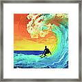 Surfing The Wave Framed Print