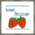 Sweet Summer - Strawberries Watercolor Framed Print