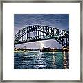 Sydney Harbour Bridge With Lightning Framed Print