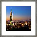 Taipei 101 At Dusk Framed Print