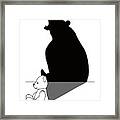 Teddybear With Roaring Bear Shadow Framed Print