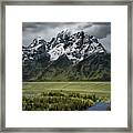 Tetons Over The Snake River Framed Print