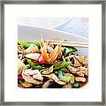Thai Basil Chicken Dish And Bowl Of Framed Print